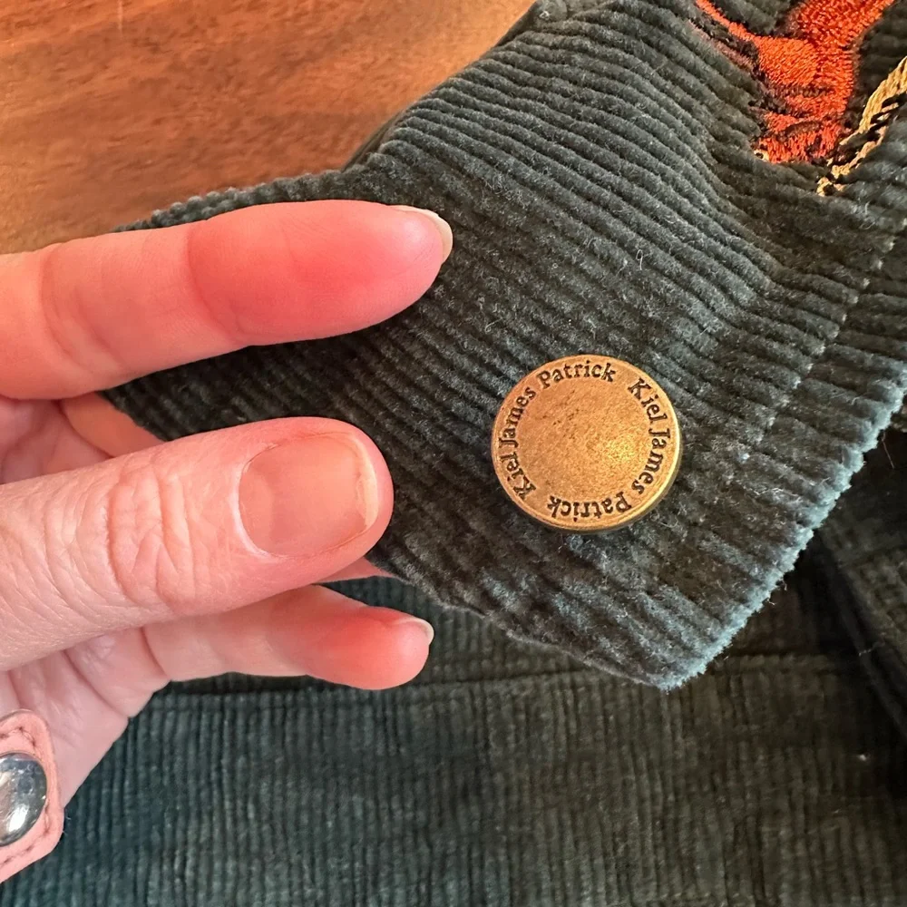 Kiel James Patrick "The Great Moose" Corduroy Overall Jumper Green Size Small - Picture 7 of 7